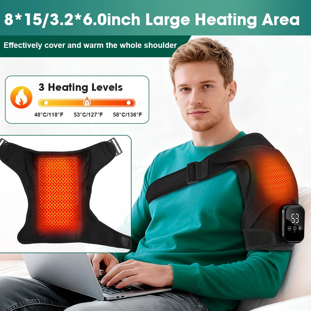 Pastsky Heated Vibration Shoulder Massager Support Belt