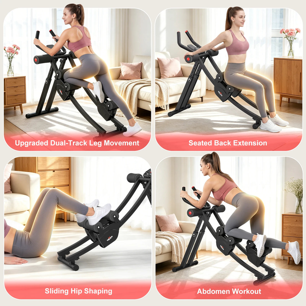 Dual Split Track Ab Machine With Adjustable Resistance LCD Display