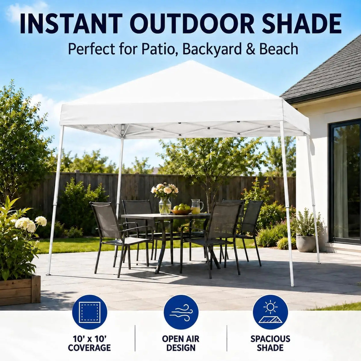 Tacleekii Heavy Duty Pop Up Canopy Instant Outdoor Gazebo Shelter