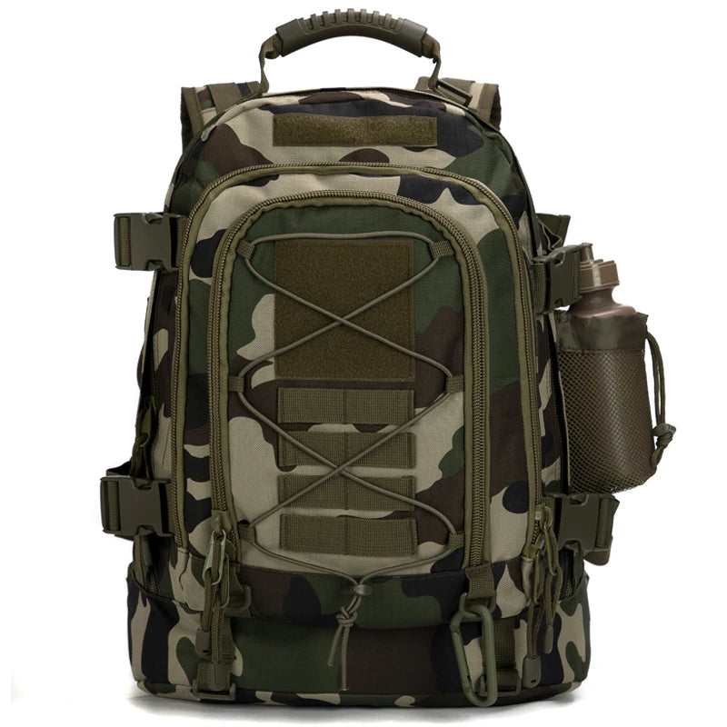 LQARMY 65L Outdoor Tactical Backpack Men Unisex Durable Nylon Hiking Bag