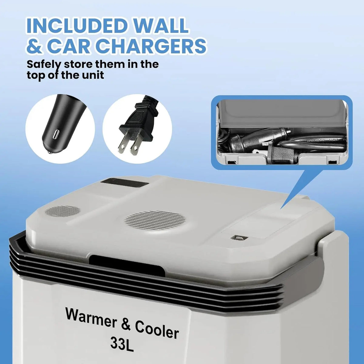 Portable Electric Cooler With Heating Mode For Car Camping