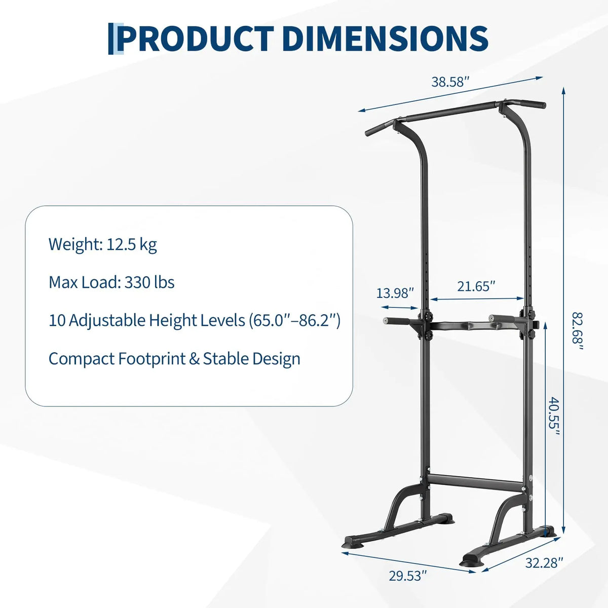 HiMiss Power Tower Pull Up Dip Station Home Gym Fitness