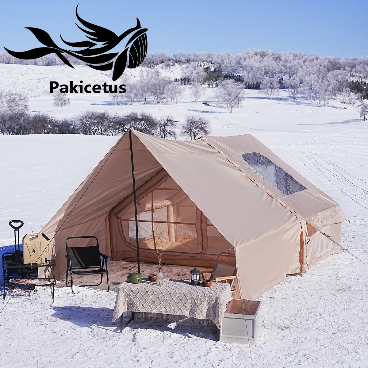 Pakicetus Inflatable Luxury Glamping Tent With Roof Window